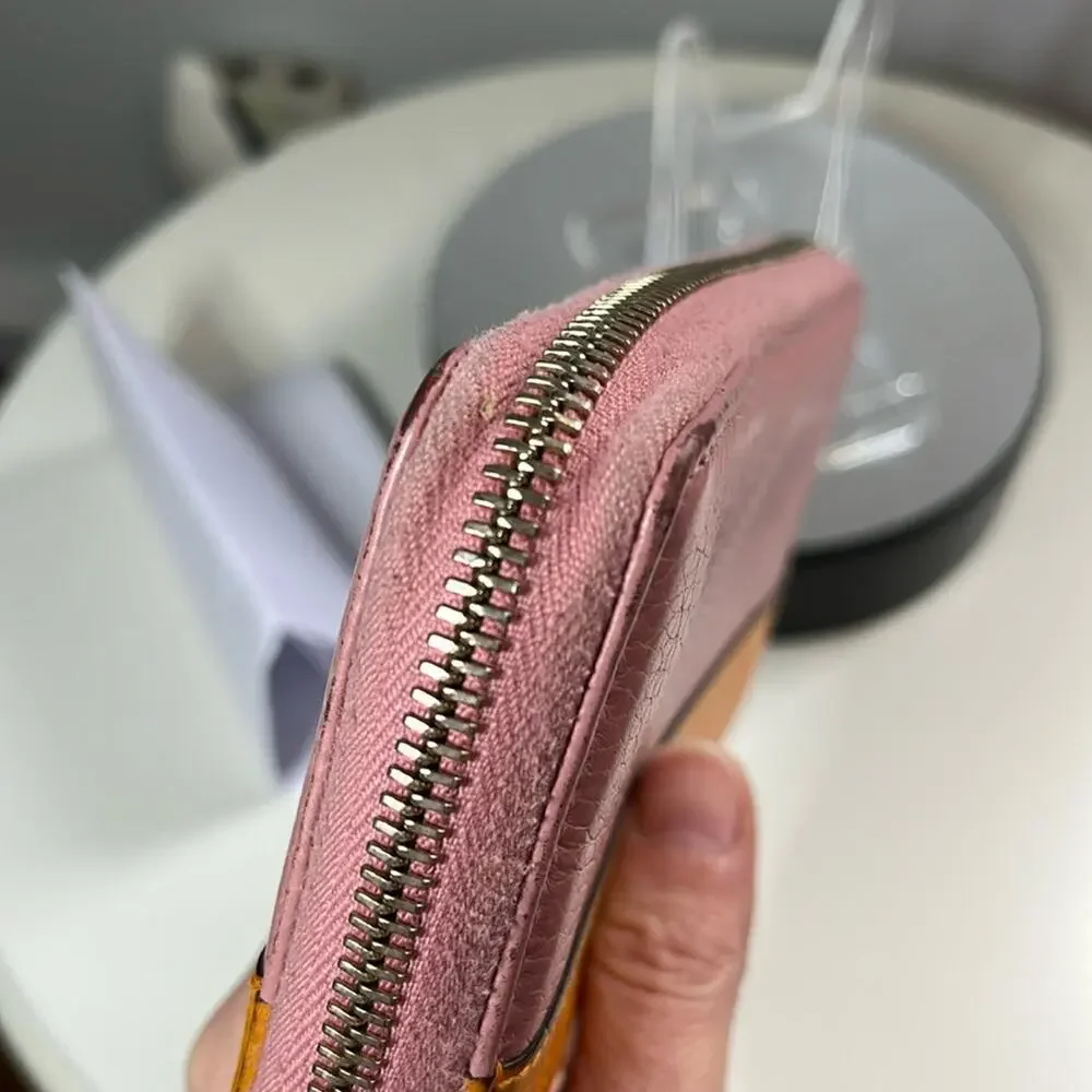 GUCCI Japan Exclusive Pink & Orange Leather Bamboo Zip Long Wallet $950 COA EUC - Picture 10 of 16